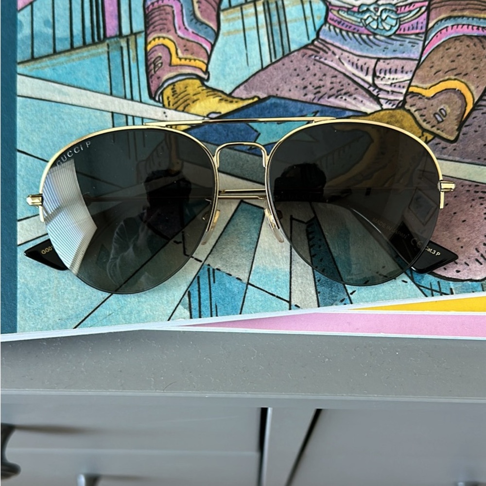 Polarized Gucci Aviator Sunglasses